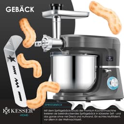 Krachtige 3-in-1 Keukenmachine met Vleesmolen, Sapcentrifuge en Pastamaker — thumbnail 2
