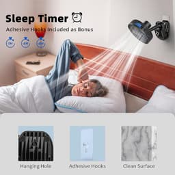 Clipventilator Oplaadbaar - 8 Inch Tafelventilator - 5 Snelheden - Timer - 10000 mAh - Zwart — thumbnail 5