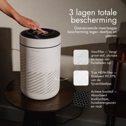 Bloomfold Luchtreiniger Whisper - Air Purifier - HEPA 13 filter + koolstoffilter - CADR: 250m3/h - Fluisterstil (25 dB) tegen Pollen, — thumbnail 4