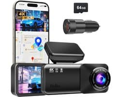 Dashcam - Dashcam voor auto - 4K Dashcam voor - Mini Dashcam - 64GB Kaart - Super Nachtzicht, Loopopname, G-sensor, 24-uurs Parkeermonitor