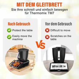 Schuifplank Keukenmachine - Rolplank Keukenapparaat - Keukenapparaat Verplaatsen - Met 360° Wielen - 40.8 cm - Bamboe — thumbnail 4