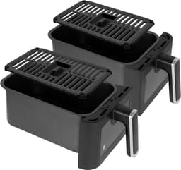 Dubbele Heteluchtfriteuse - Airfryer XXL - Gezond Koken - Twee Manden - 8 Liter - Zwart — thumbnail 3