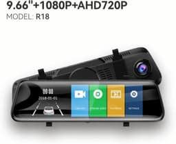 10-inch Touchscreen Spiegel Dashcam – Dubbel Voor- en Achterobjectief – Full HD Videorecorder met Live Stream – Nachtzicht en Parkeermodus — thumbnail 2