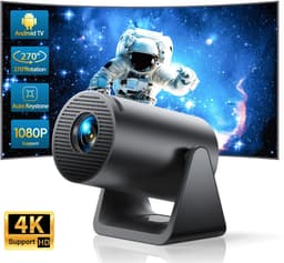 Stervia Mini Beamer - Projector - Projector Sterrenhemel - Projector Scherm - 1080P - 300 ANSI - 270° - Zwart - 9 x 11.7 x 19 cm — thumbnail 2