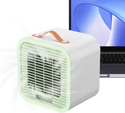 Draagbare ventilator, airconditioning, persoonlijk, draagbaar, oplaadbaar, 3 snelheden, voor zomer, thuis, reizen, kamperen in de open lucht — thumbnail 1