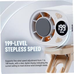 Draagbare airco voor auto, draagbare airco voor auto, clip-on ventilator met halfgeleiderkoeling - 199 snelheidsinstellingen, digitaal display, handsfree ventilator buiten, taille, rugzak — thumbnail 2