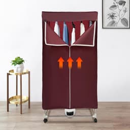 Draagbare wasdroger - Elektrische droger - Kleding drogen - Geluidsarm ontwerp - 30 kg capaciteit - Wijnrood — thumbnail 3