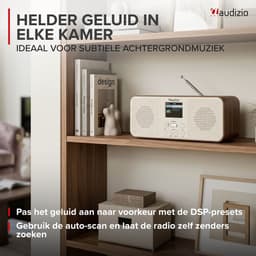 Internet radio - Audizio Bucine - FM en DAB radio - Radio met Bluetooth - Wekkerfunctie - Crème — thumbnail 3