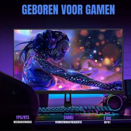 RUX® Gaming Monitor 240hz - Gaming Monitor -Zwart - ‎‎16cm x 62cm x 46cm; 5 kg — thumbnail 2