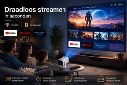 ITRONIQ Beamer - Mini Beamer Projector - 720p HD - 120 Inch - Met Bluetooth en Speaker - HDMI USB - Draagbaar - Thuisgebruik — thumbnail 3