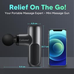 Mini Massage Gun - Spier Massager - Spierherstel - 5 Snelheden Instelbaar - 4 Massagekoppen - Zwart — thumbnail 4