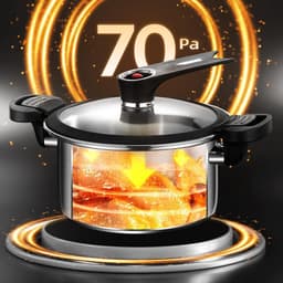 Portable High Pressure Pan - Fish Pan for Seafood - Stainless Steel Fast Multifunctional Kitchen Pan for Bean and Meat Dishes — thumbnail 2