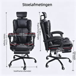 Gotagee Ergonomische Gaming-Stoel – Met Ventilator, Luchtkoeler & Koeling, Geventileerde Zitting, Ligfunctie, Massage, Verstelbare Directiestoel, Zwart — thumbnail 4