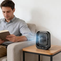 Tafelventilator - USB oplaadbare ventilator - Bureau ventilator usb - Bureau ventilator stil - Bureau ventilator - Ventilator met drie snelheden - Zwart - ABS — thumbnail 5