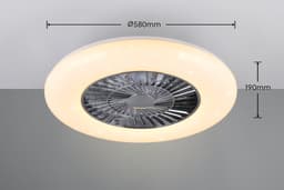 Fantiluxe - Agnes - Plafondventilator met verlichting - Chroom - Ø58cm - Afstandsbediening - Met lamp - Plafond ventilator - Slaapkamer — thumbnail 3