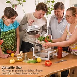 Heteluchtfriteuse Oven - Airfryer Glazen Kom - Gezond Koken - Zichtbare Garing - 10 Liter - Wit — thumbnail 4