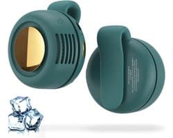 Miniventilator - Stille ventilator zonder bladen - Clipventilator - USB-oplaadbare ventilator - Draagbare clipventilator - Nekbandventilator - USB-oplaadbaar - Instelbare windsnelheid - Geschikt voor buiten, op reis en op kantoor - Groente