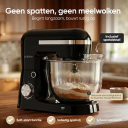 Gatson 1500W Keukenmachine - 10 Snelheden - 5L Mengkom - Dubbele Handvat - Keukenrobot - Keukenmixer - Foodprocessor — thumbnail 5