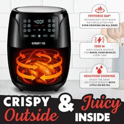 Digitale Airfryer - Hete Lucht Oven - Gezond Frituren - Programmeerbare Functies - 4 Liter Capaciteit - Zwart — thumbnail 5