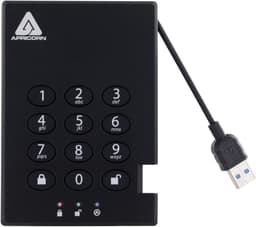 Externe Harde Schijf - Opslagapparaat Data - Bestanden Beveiligen - Hardware Encryptie - 2TB - Zwart — thumbnail 3