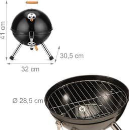 Houtskoolbarbeue - rooster Ø 28,5cm - draagbaar — thumbnail 3