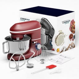 REN® Deegmachine - Elektrische Deegmixer - Keukenmixer - 6,2L - Mixen en Mengen - Rood - 38cm x 24cm x 32cm — thumbnail 3