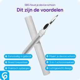 Schoonmaakset Geschikt voor AirPods / AirPods Pro - Cleaning Pen voor Bluetooth Oordopjes en Oplaadcase - Reinigingspen voor Samsung Galaxy Buds, EarBuds en andere bluetooth headsets — thumbnail 5