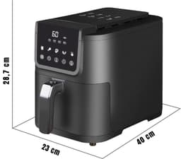 REN® Airfryer xl - Airfryer xxl - Heteluchtfriteuse - Zwart - 40cm x 23cm x 29cm — thumbnail 4