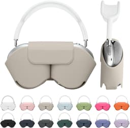 kwmobile cover voor over-ear koptelefoon - Compatibel met Apple AirPods Max / AirPods Max 2 - Van polyester - In lichtgrijs — thumbnail 1
