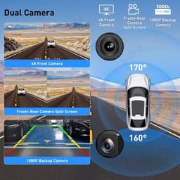 Navigatiesysteem Auto - Dashcam voor auto - GPS Navigatie - Draadloze - 4K DVR - Bluetooth Audio - ADAS Systeem - 11,3" - Achteruitrijcamera — thumbnail 4