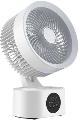 VHV-Oplaadbare Tafelventilator met Spraakbesturing - Stille Luchtcirculator met Timer - Bureau Ventilator met Lange Accuduur - Slimme USB Ventilator voor Slaapkamer en Kantoor — thumbnail 1
