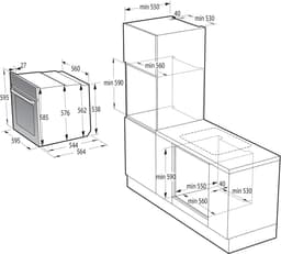 Gorenje GO66E PIZZA350C 77 l 3500 W Zwart — thumbnail 1