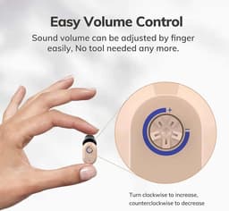 Oplaadbare hoortoestellen voor senioren, in-ear ontwerp, ruisonderdrukking, geluidsversterking, USB-interface, lange batterijduur, wit LED-display. — thumbnail 5