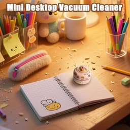 Mini Stofzuiger - Handzaam Model - Bureau Schoonmaken - Draadloze Werking - 8.5 cm Hoog - Bruin — thumbnail 2