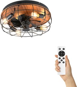 Fantiluxe - Olav - Plafondventilator met verlichting - Zwart - Ø48cm - Afstandsbediening - Met lamp - Plafond ventilator - Slaapkamer — thumbnail 1