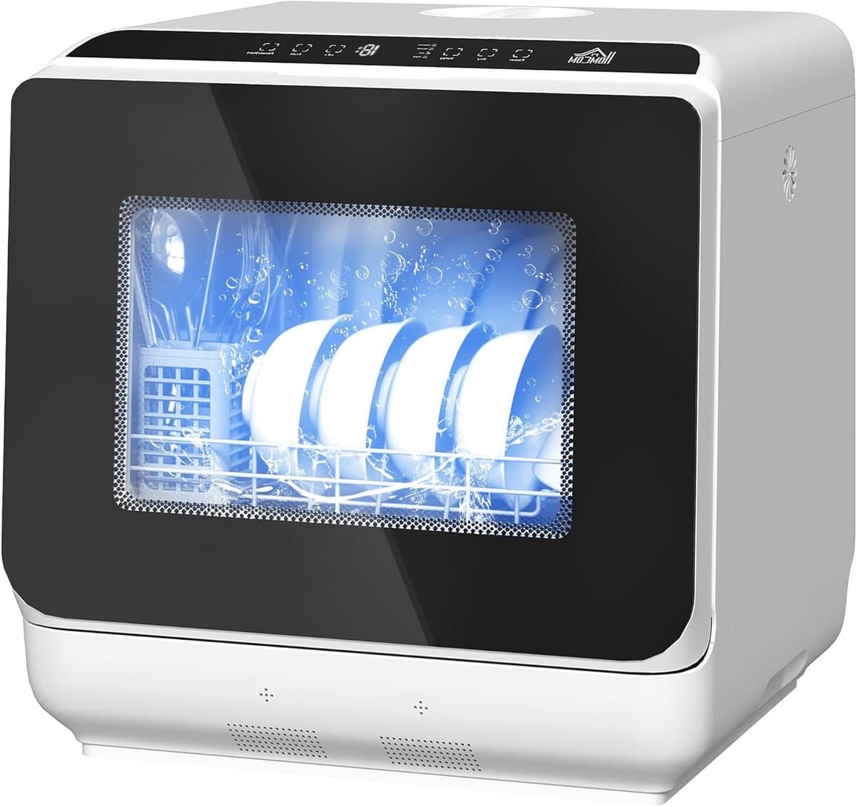Mini Vaatwasser - Tafelmodel Afwasser - Snel Servies Wassen - Flexibele Watertoevoer - 4 Couverts - Wit — afbeelding 1