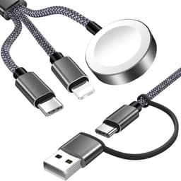 3-in-2 USB C-kabel geschikt voor Apple Watch, oplaadkabel, multi-oplaadkabel, iPhone en Apple Watch, oplaadstation, geschikt voor iWatch Ultra/SE/11/10/9/8/7/6/5/4/3/2/1, iPhone 17-11/Galaxy S23 — thumbnail 1