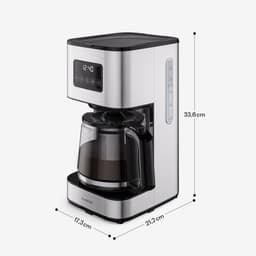 Klarstein Verosteel Filterkoffiemachine – RVS-koffiemachine, 1,5 L voor tot 12 kopjes, LCD-display, warmhoudfunctie 40 min, anti-druppelsysteem, automatische uitschakeling — thumbnail 3