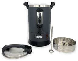 HCB® - Professionele Horeca Percolator - 5,3 liter - 35 kopjes - zwart - 230V - RVS / INOX Perculator - Elektrisch koffiezetapparaat - Volautomatische koffiemachine - 28x30x42.5 cm (DxBxH) - 2.40 kg - 1349 — thumbnail 2