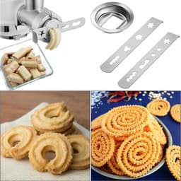 Dailygoody - VCSJW 2-delige Spuitmond Set voor Keukenmachine - RVS Pastry Accessoires met 8 Mallen — thumbnail 3
