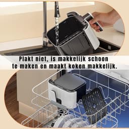 MIRA® Mini airfryer - Airfryer - Airfryer klein - Wit - ‎26cm x 21cm x 28cm — thumbnail 4
