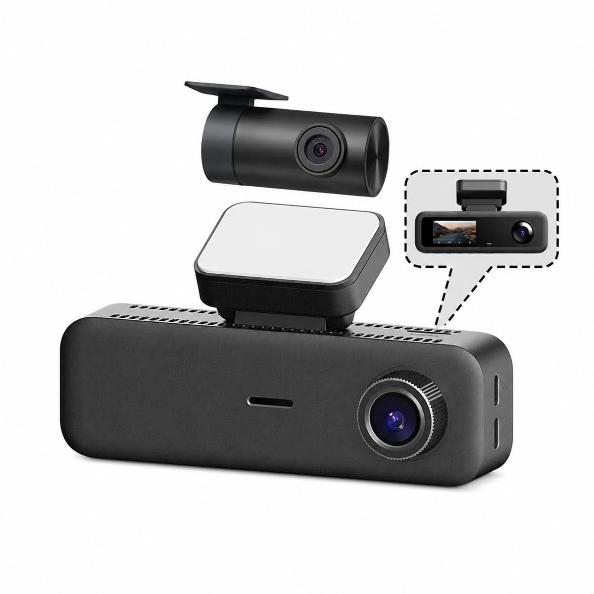 Novari - Dashcam 4K - Dashcam - Dashcam voor auto - Dashcam draadloos - Driekanaals opname in 4K+1080p+1080p - Spraakbesturing — afbeelding 1