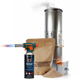 Eurocatch Telescopische Rookoven Rond 101 cm - Verzinkt Metalen Rookton - Rookkast voor Buiten met Thermometer en 10 Rookhaken - Extra Rookmot & Gasbrander voor eenvoudig aansteken — thumbnail 1