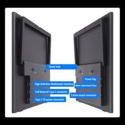 Draagbare Monitor - Externe Display Secundair Scherm - Productiviteit Verhogend - Full HD Anti-reflectie - 156 Inch - Zwart — thumbnail 2
