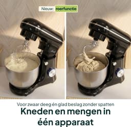 Vivid Green 1500W Keukenrobot - 5L Mengkom - 10 Snelheden - Keukenmixer - Keukenmachine - Zwart — thumbnail 4