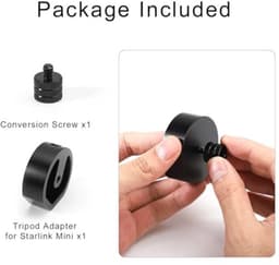 Statiefadapter voor Starlink Mini, statiefadapter van aluminiumlegering met conversieschroef Statiefaccessoires voor Starlink Mini (zwart) — thumbnail 5