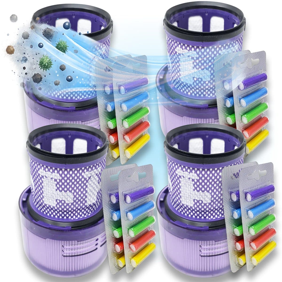 4 Stuks wasbare filters geschikt voor Dyson v11 v15 - SV14 SV15 SV17 SV22 SV28 SV47 +40x geurstaafjes vervangt: #970013-02 #97001302 — afbeelding 1
