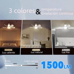 Plafondventilator E27 met Verlichting – Ventilatorlamp met Afstandsbediening – Compact & Stil – LED Lamp met Koelfunctie voor Slaapkamer & Woonkamer — thumbnail 2