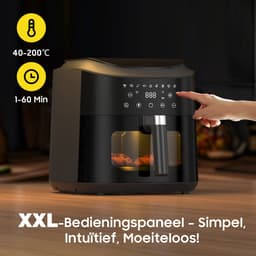 AIMASON 80D10W - 2350W Airfryer met kijkvenster en verlichting - 9L XXL Heteluchtfriteuse - Minder olie - 9 Programma - Schudherinnering — thumbnail 5