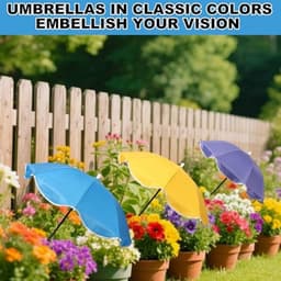 3e Verstelbare Plantenparasol, Grote waterdichte Tuinparasols Duurzaam Buitenzonwering voor Potplanten Bloemen Groenten — thumbnail 2